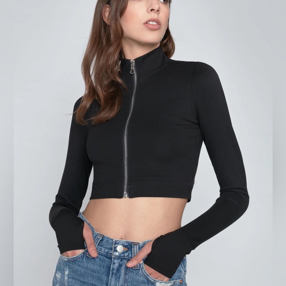 Marissa Webb Black Long Sleeve Crop Top